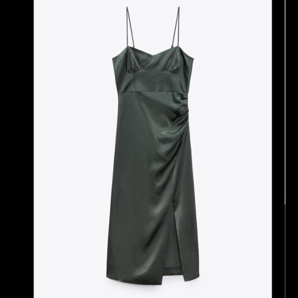 💚 SLIT SATIN EFFECT DRESS - Picture 5 of 7